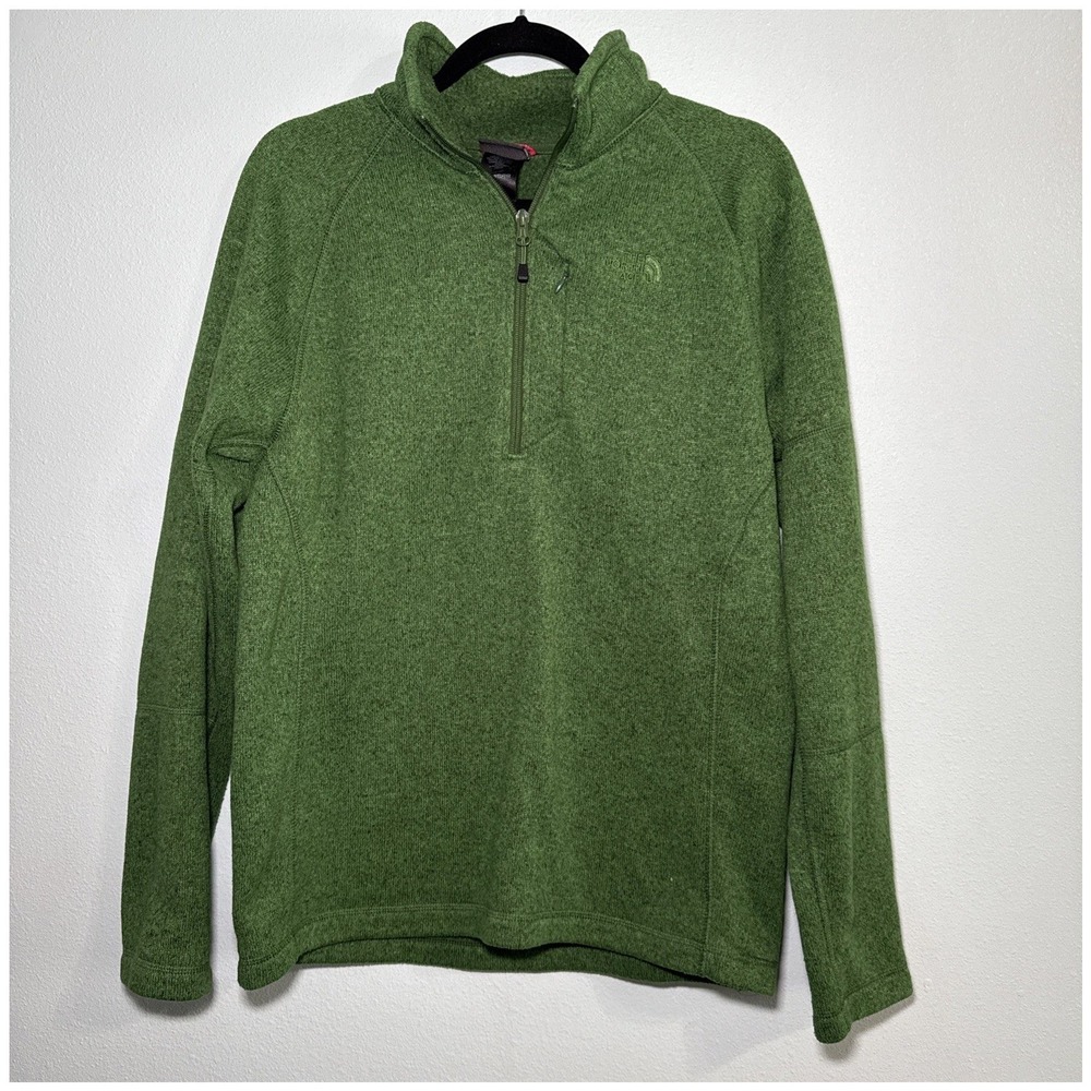 The North Face Green Pullover 1/2 Zip Long Sleeve Sweatshirt Mens Medium TNF